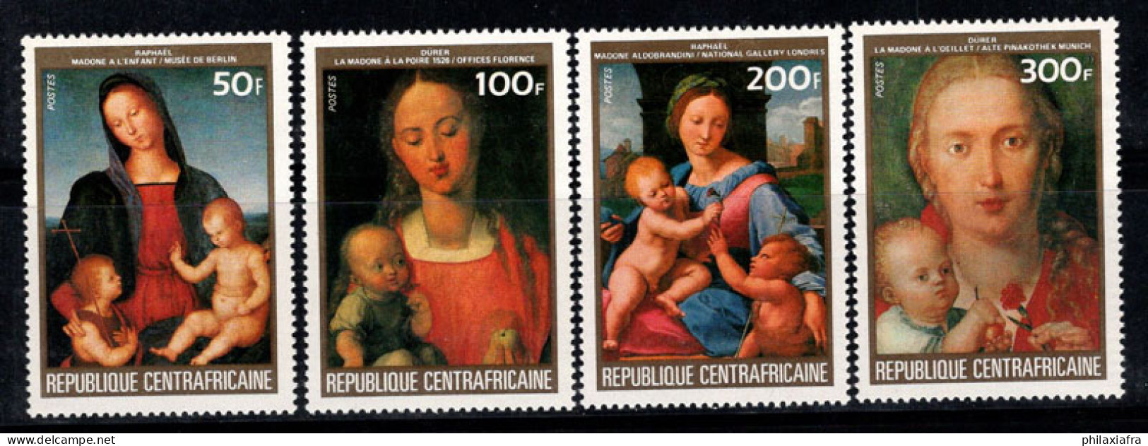 République Centrafricaine 1984 Mi. 1019-1022 Neuf ** 100% Art, Peintures, Madonna - Central African Republic