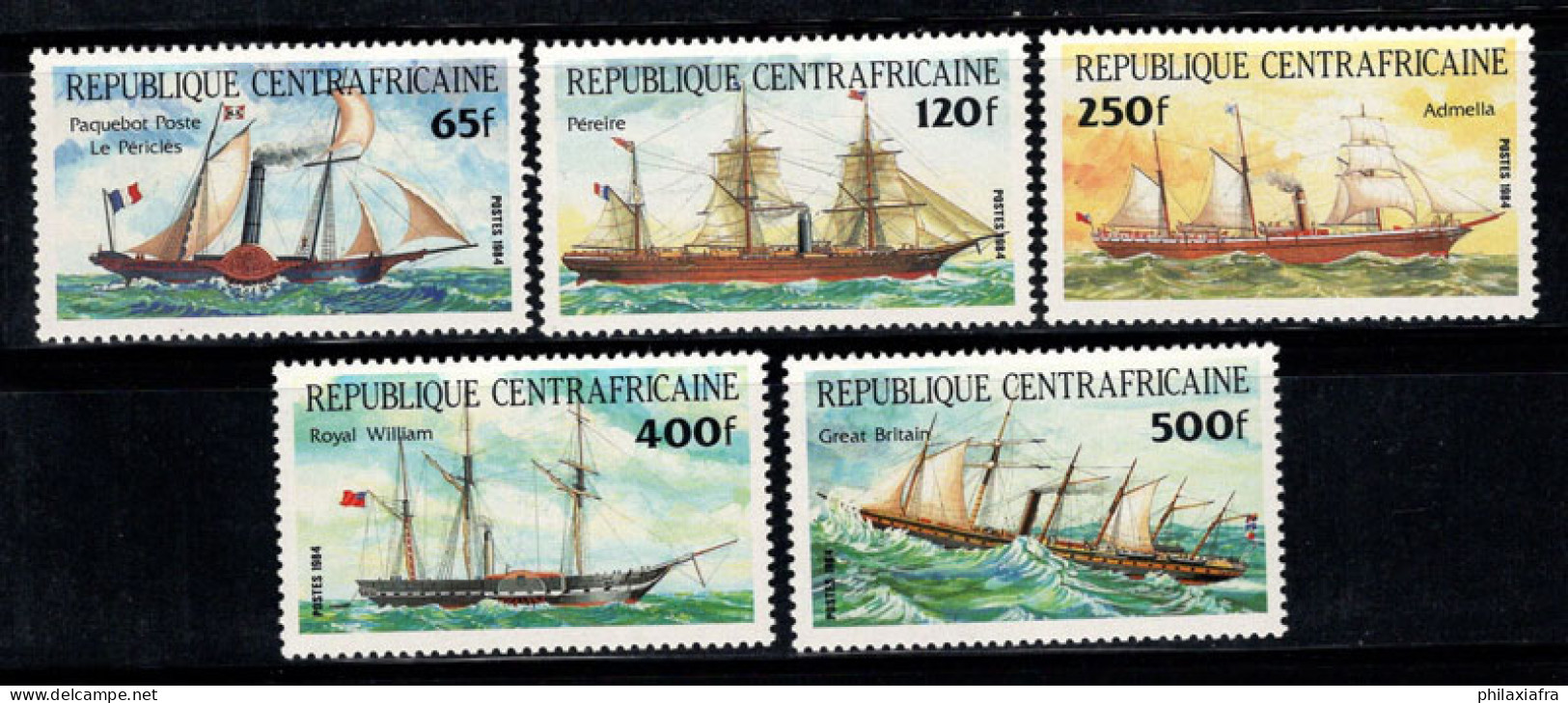 République Centrafricaine 1984 Mi. 1031-1035 Neuf ** 100% Navires - Central African Republic