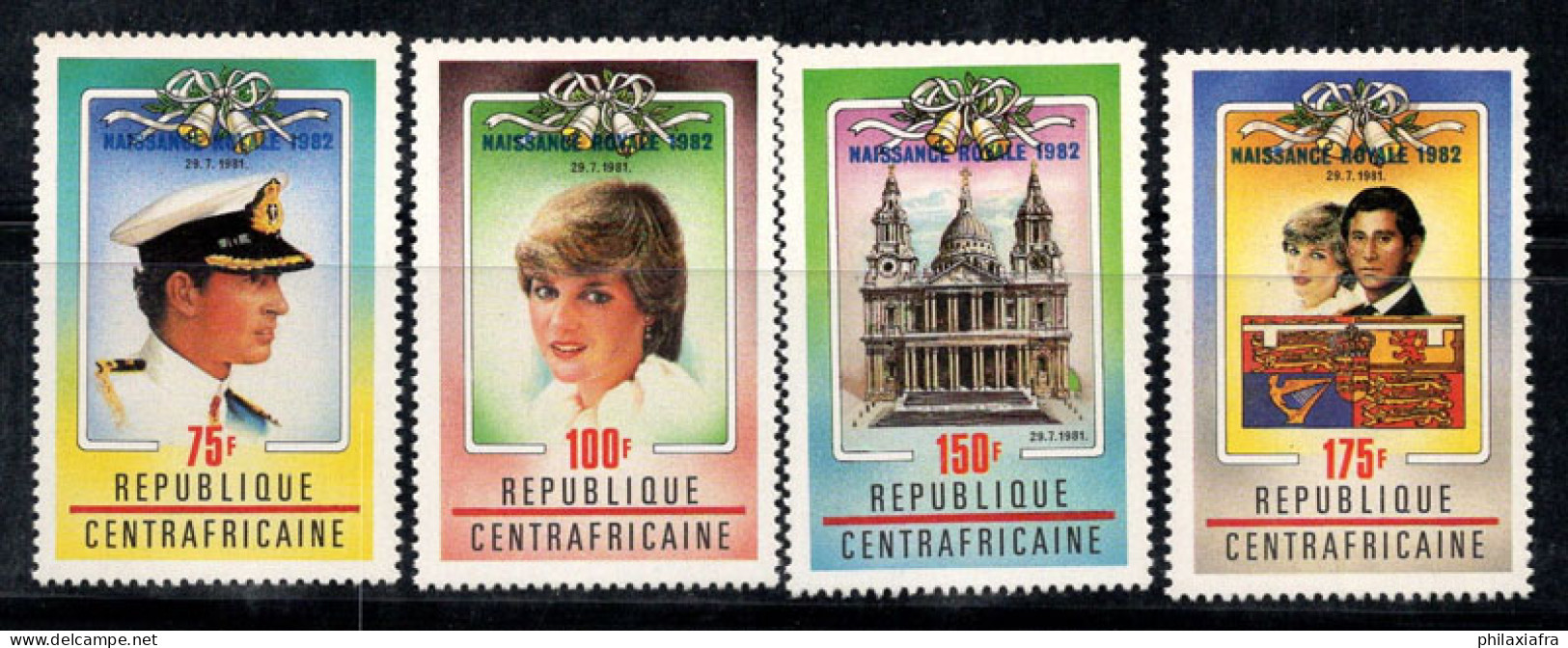 République Centrafricaine 1982 Mi. 870-873 Neuf ** 100% Prince William Surimprimé - Central African Republic