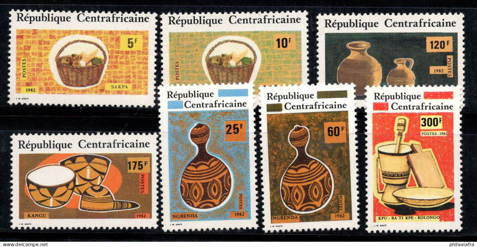 République Centrafricaine 1982 Mi. 875-881 Neuf ** 100% Outils, Culture - Central African Republic