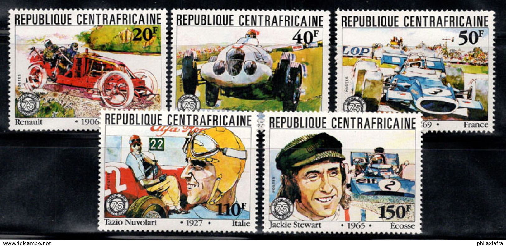 République Centrafricaine 1981 Mi. 776-780 Neuf ** 100% Grand Prix, Auto - Central African Republic