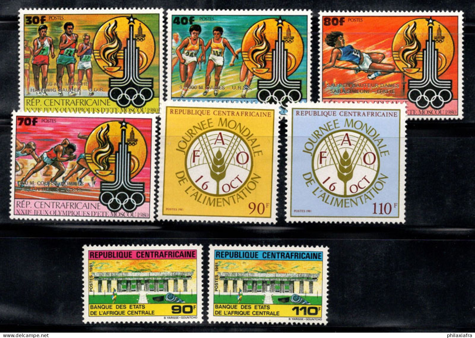 République Centrafricaine 1980-81 Neuf ** 100% Jeux Olympiques, FAO, Construction - Central African Republic