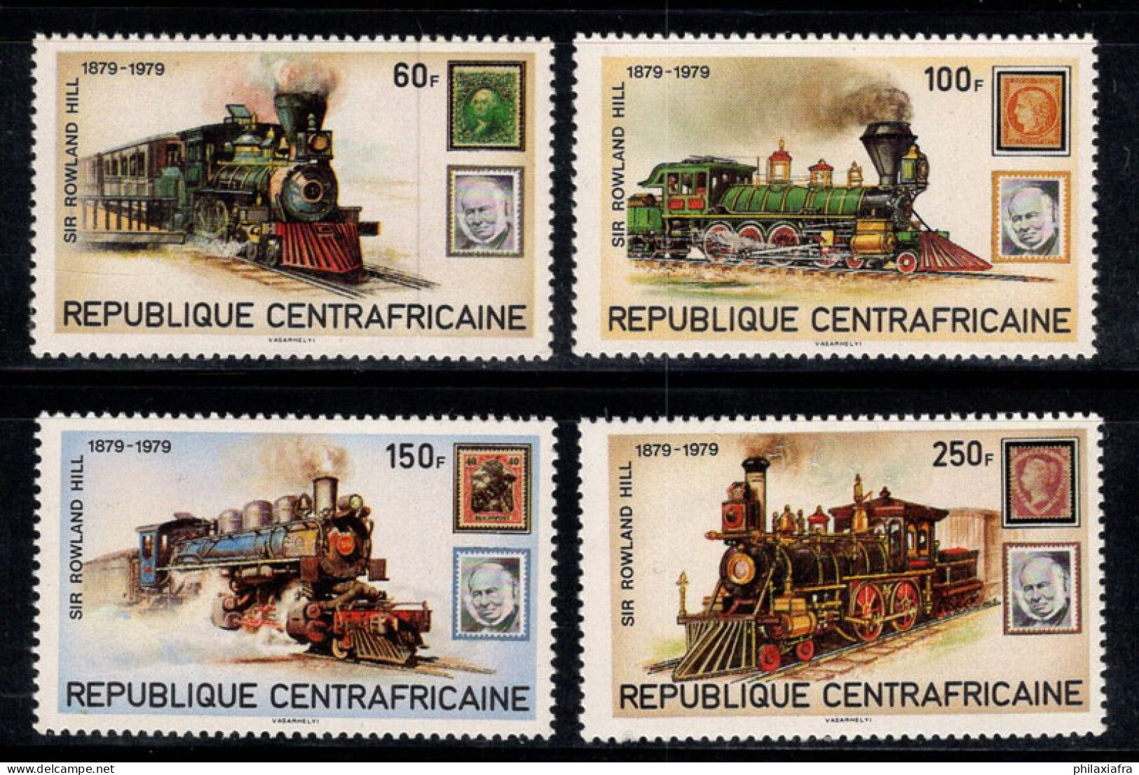 République Centrafricaine 1979 Mi. 648-651 Neuf ** 100% COLLINE, TRAINS - Central African Republic