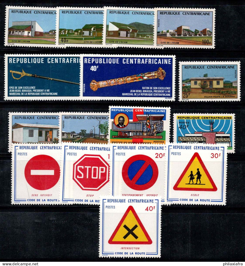 République Centrafricaine 1975 Neuf ** 100% Maisons, Panneaux De Signalisation - Repubblica Centroafricana