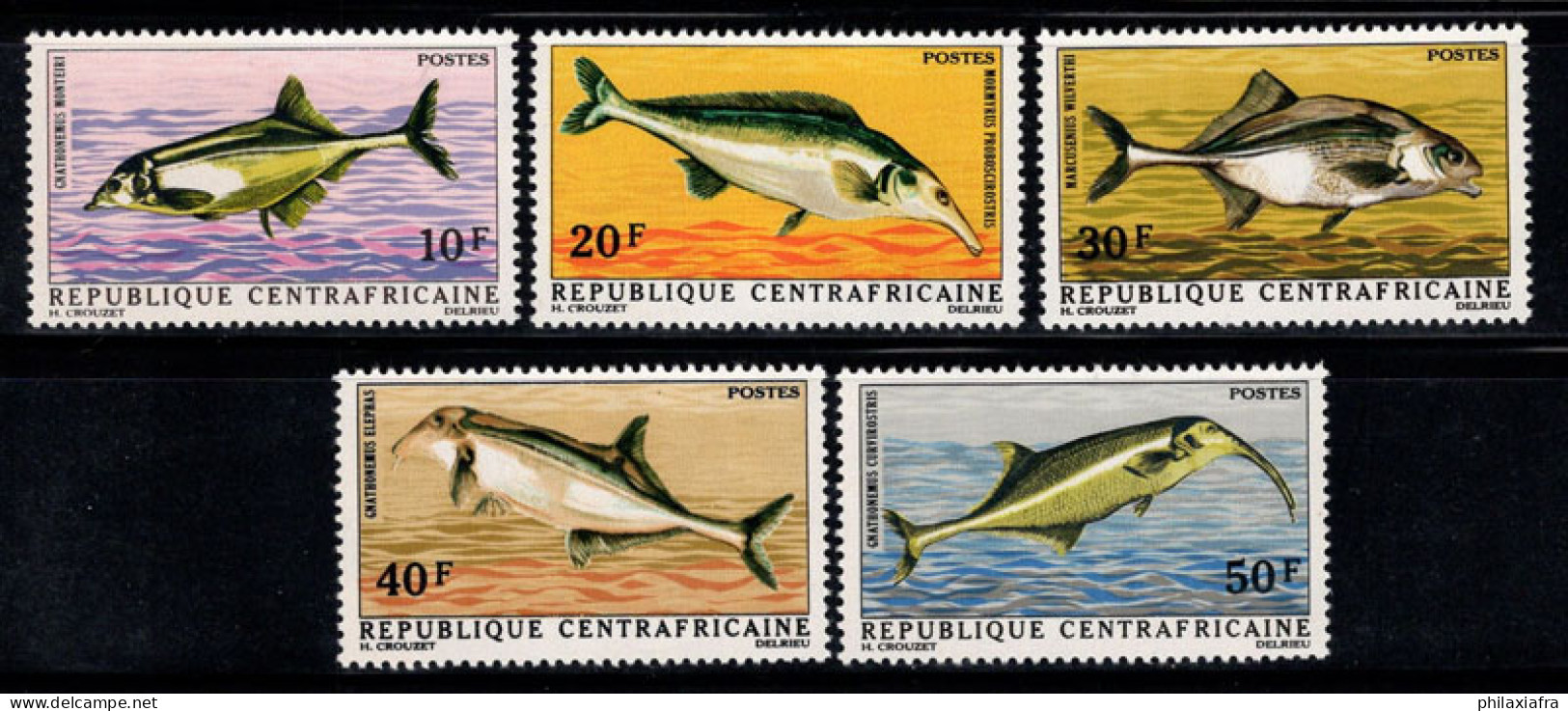 République Centrafricaine 1971 Mi. 234-238 Neuf ** 100% Poissons - Repubblica Centroafricana