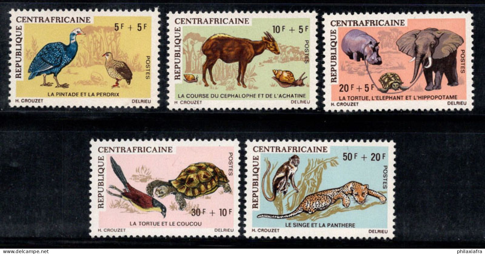 République Centrafricaine 1971 Mi. 225-229 Neuf ** 100% ANIMAUX, FAUNE - Repubblica Centroafricana