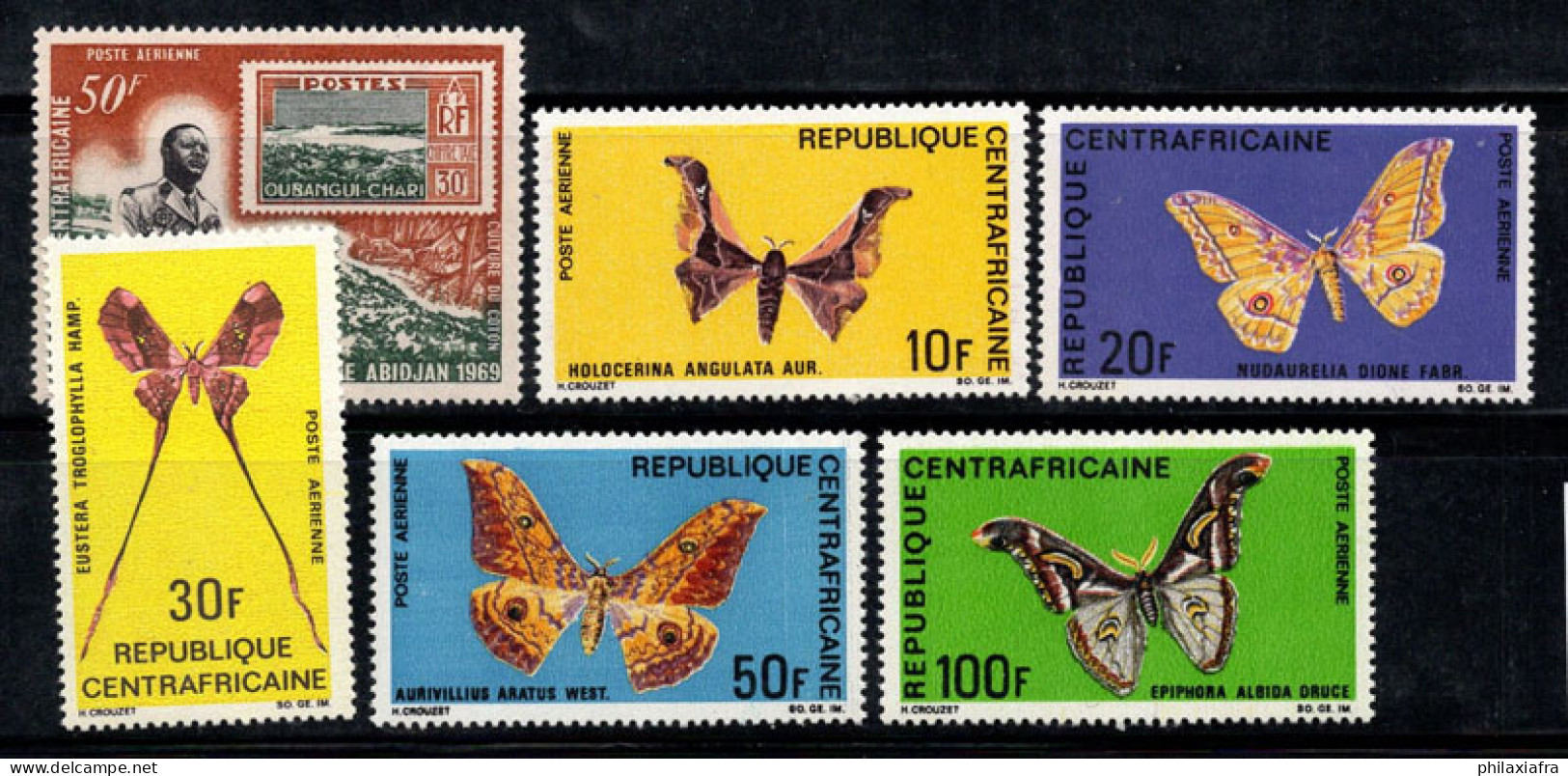 République Centrafricaine 1969 Mi. 182-187 Neuf ** 100% PHILEXAFRIQUE, PAPILLONS - Repubblica Centroafricana