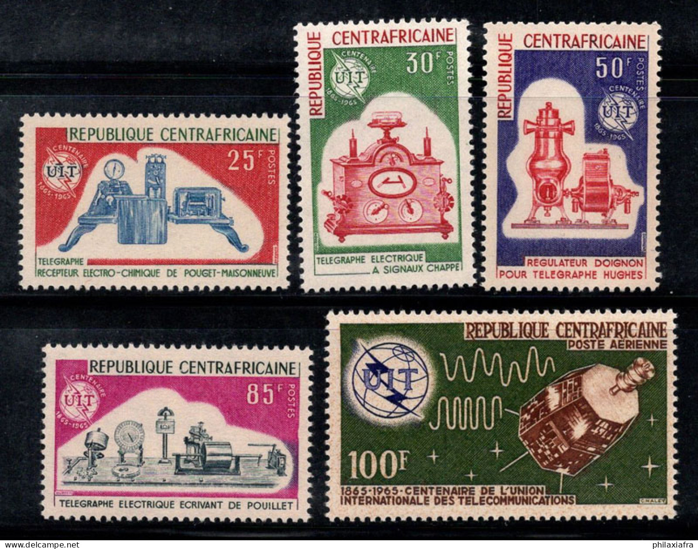 République Centrafricaine 1965 Mi. 78-82 Neuf ** 100% Poste Aérienne UIT, UIT - Central African Republic