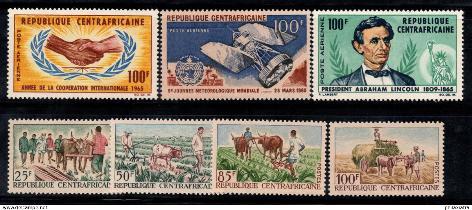 République Centrafricaine 1965 Mi. 71-77 Neuf ** 100% Poste Aérienne Lincoln, Agriculture - Repubblica Centroafricana