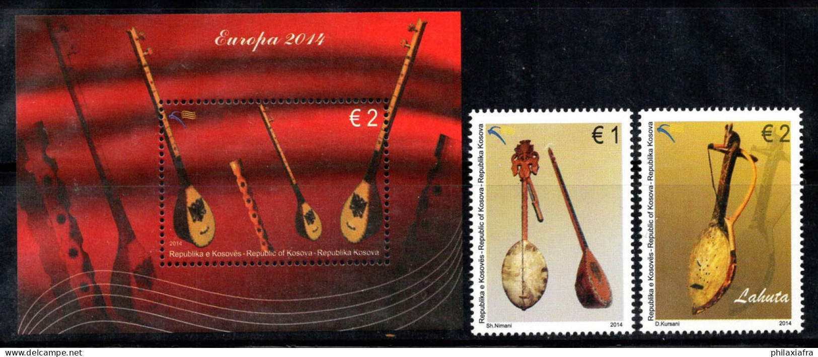 Kosovo 2014 Mi. Bl. 29, 282-283 Bloc Feuillet 100% Europe, Instruments De Musique Neuf ** - Kosovo