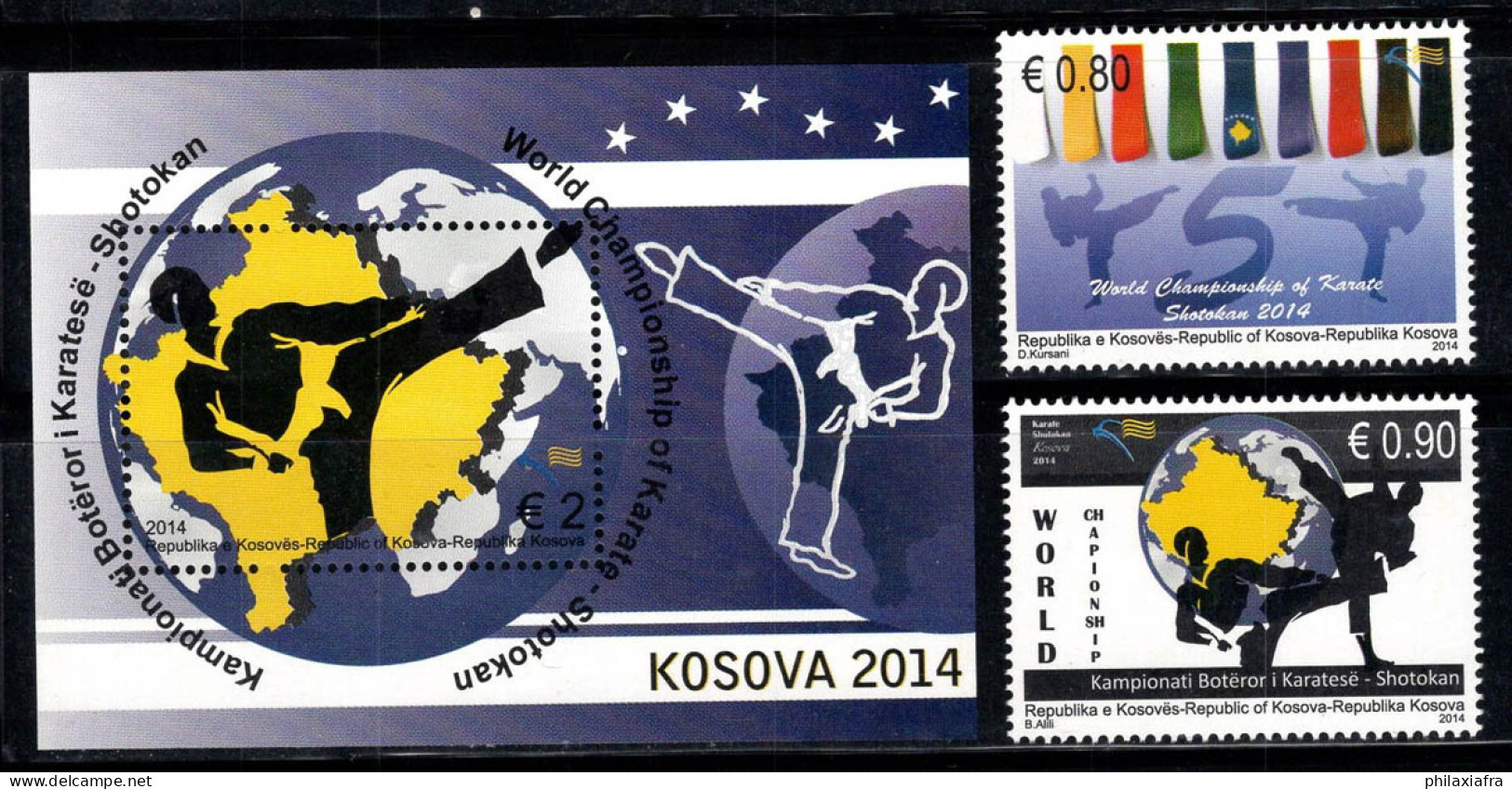 Kosovo 2014 Mi. Bl. 27, 277-278 Bloc Feuillet 100% Neuf ** Karaté - Kosovo