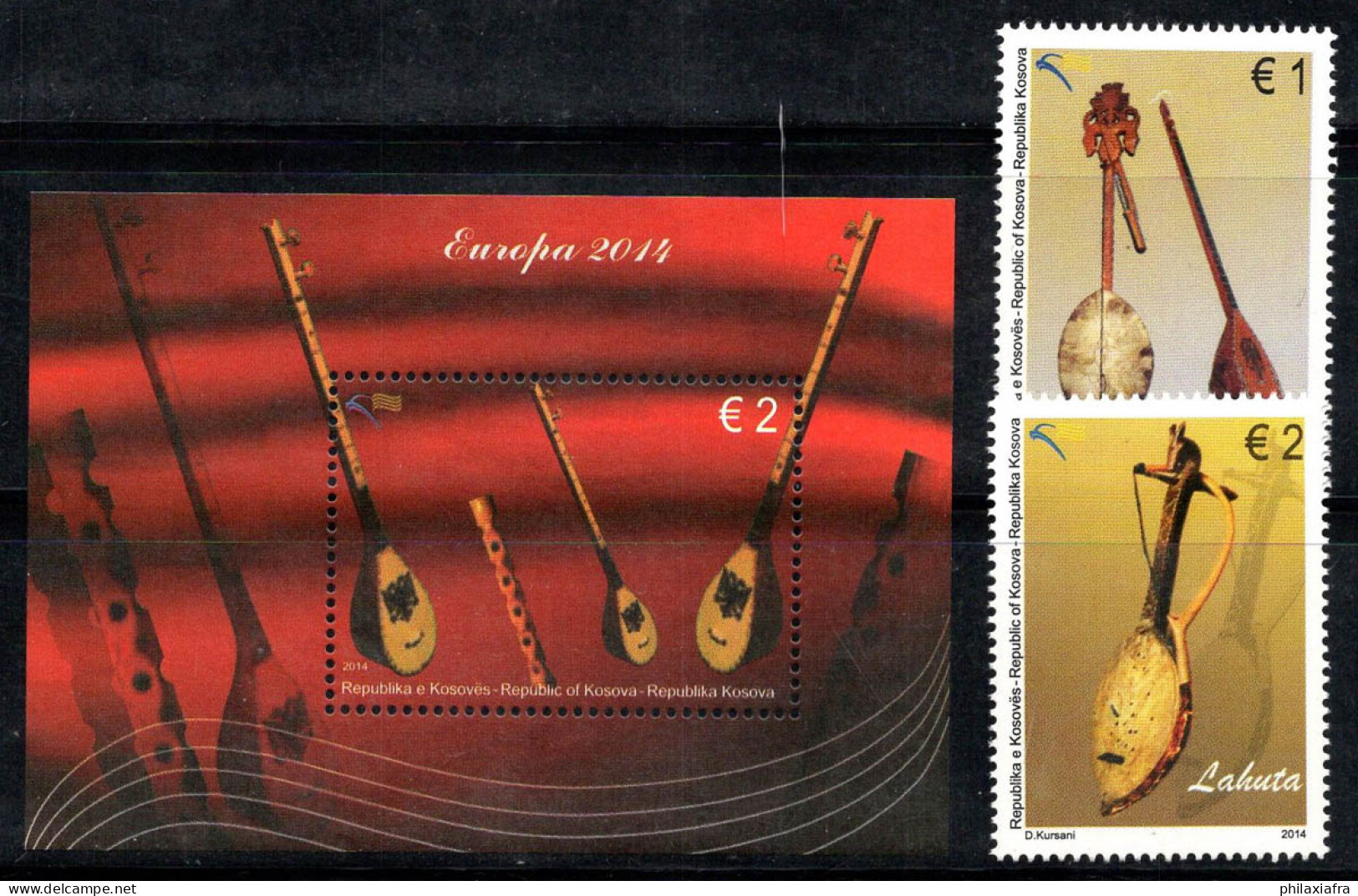 Kosovo 2014 Mi. Bl. 29, 282-283 Bloc Feuillet 100% Neuf ** Europe, Instruments De Musique - Kosovo