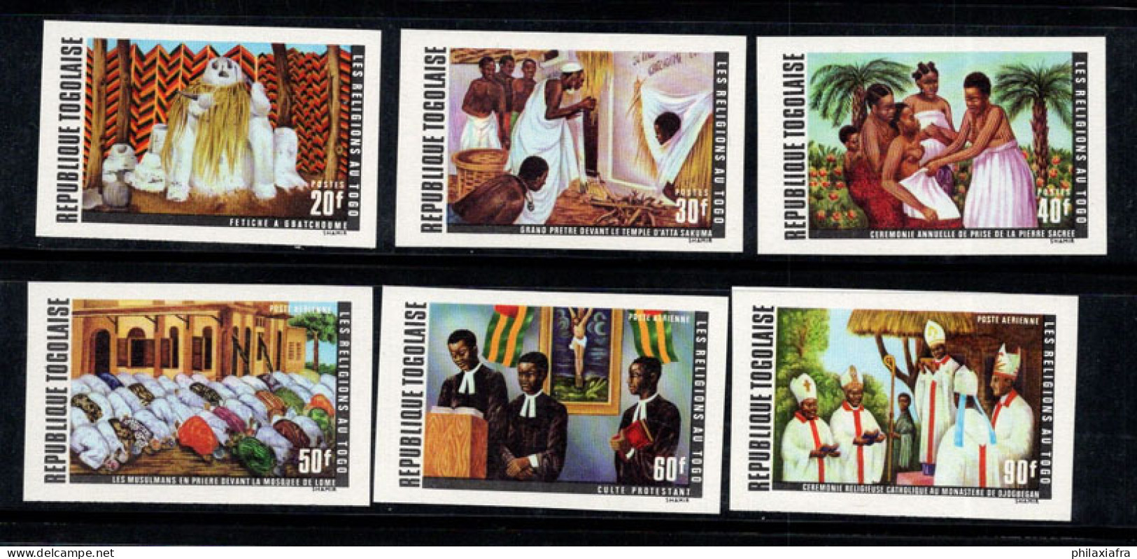 Togo 1971 Mi. 878B-883B Neuf ** 100% Non Dentelé Poste Aérienne Religion, Culture - Togo (1960-...)