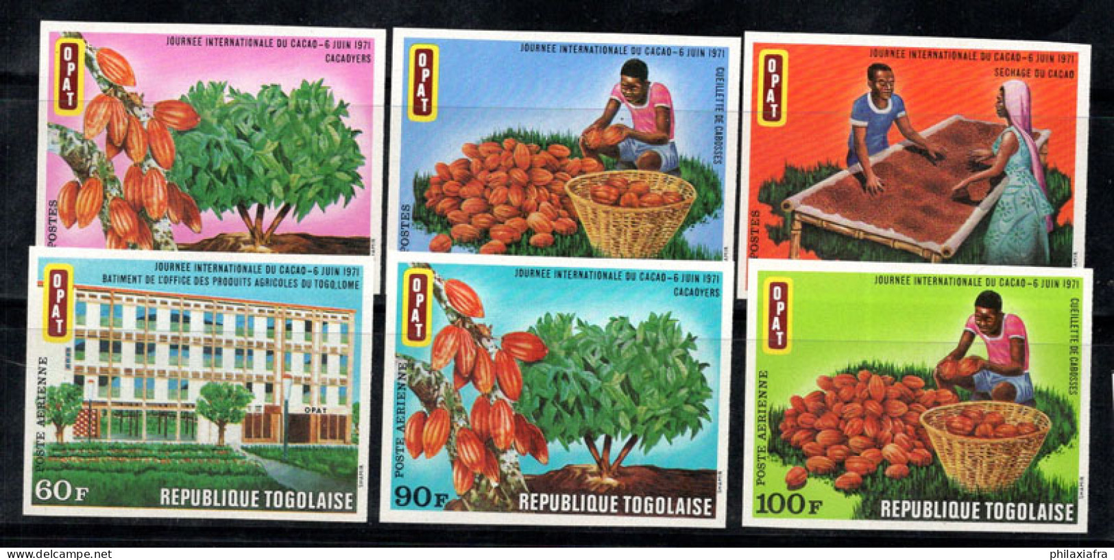 Togo 1971 Mi. 868B-873B Neuf ** 100% Non Dentelé Poste Aérienne Journée Du Cacao - Togo (1960-...)