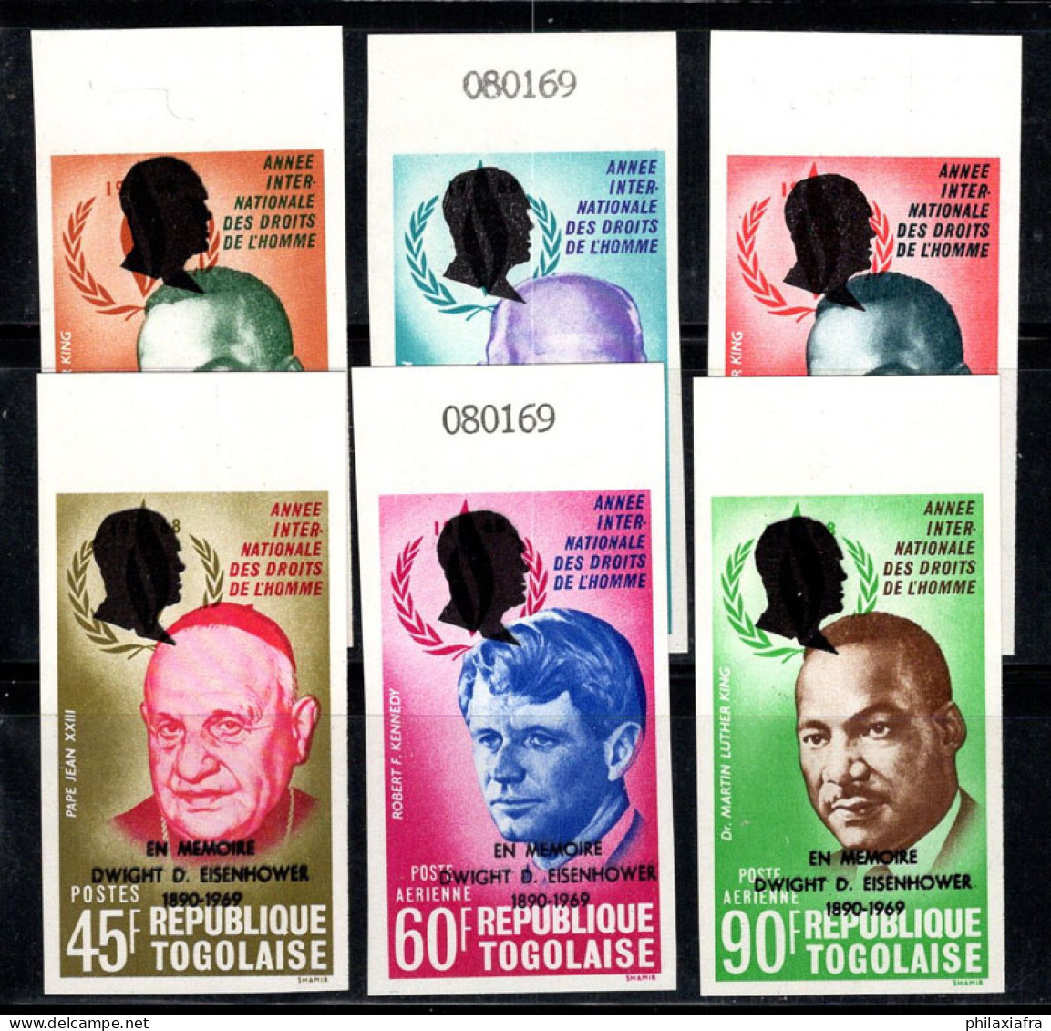 Togo 1969 Mi. 719B-724B Neuf ** 100% Poste Aérienne Président Eisenhower - Togo (1960-...)