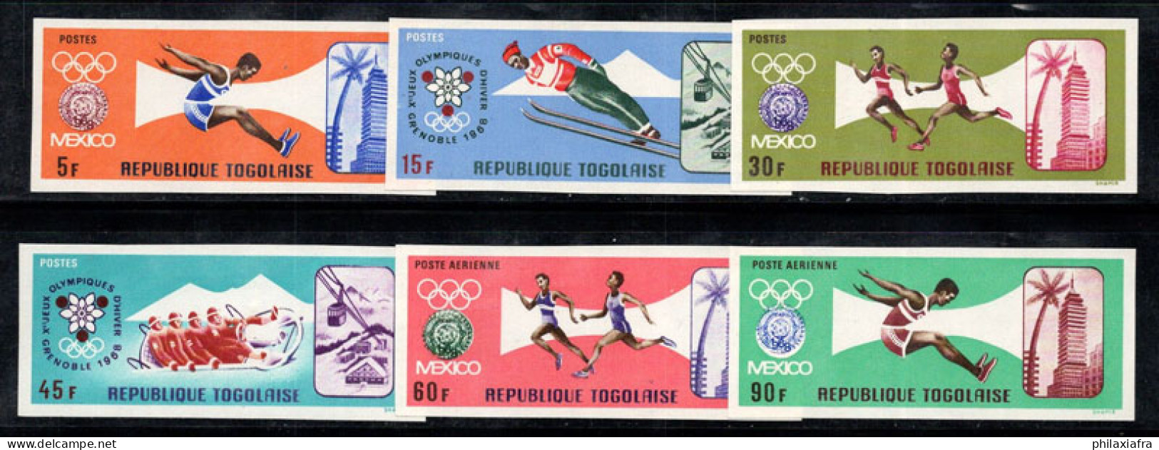 Togo 1967 Mi. 626B-631B Neuf ** 100% Poste Aérienne Jeux Olympiques, Mexique - Togo (1960-...)