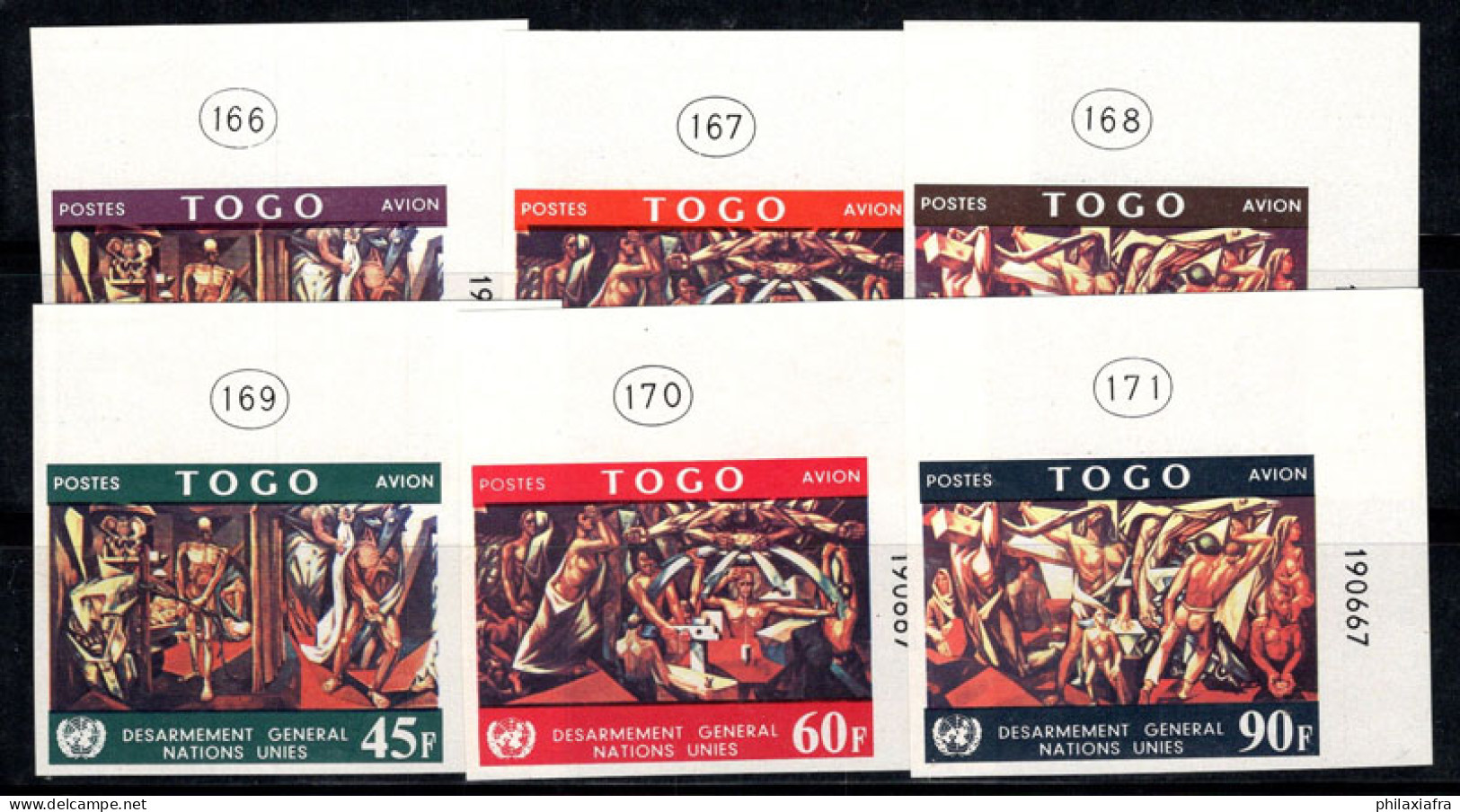 Togo 1967 Mi. 588B-593B Neuf ** 100% Poste Aérienne ONU, ART, DÉSARMEMENT - Togo (1960-...)
