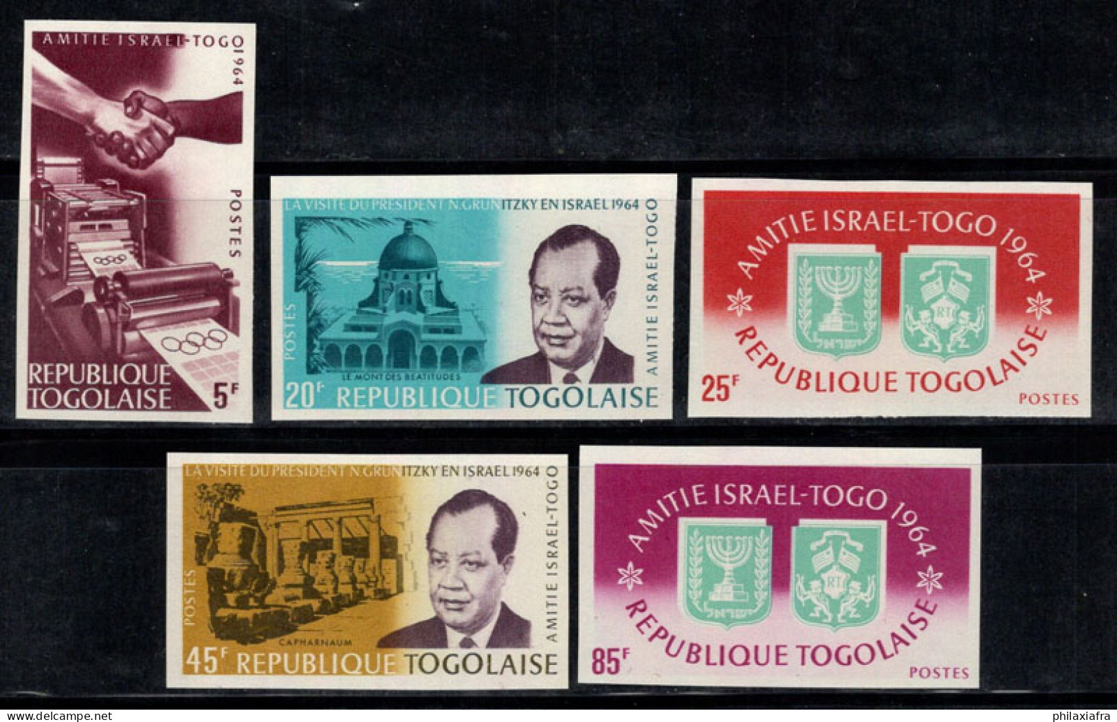 Togo 1965 Mi. 452B-456B Neuf ** 100% Non Dentelé Amitié Avec Israël - Togo (1960-...)