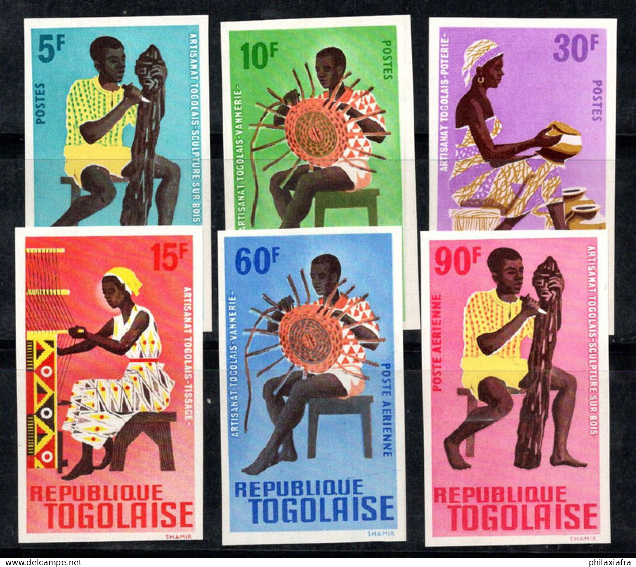 Togo 1966 Mi. 517B-522B Neuf ** 100% Non Dentelé ARTS ET ARTISANAT - Togo (1960-...)