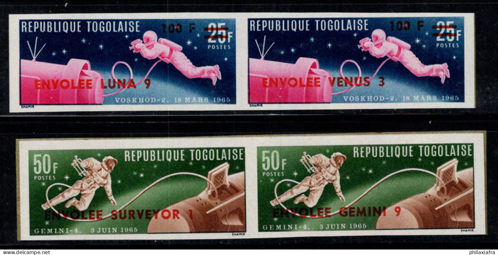 Togo 1966 Mi. 513-516B Neuf ** 100% Non Dentelé Espace - Togo (1960-...)