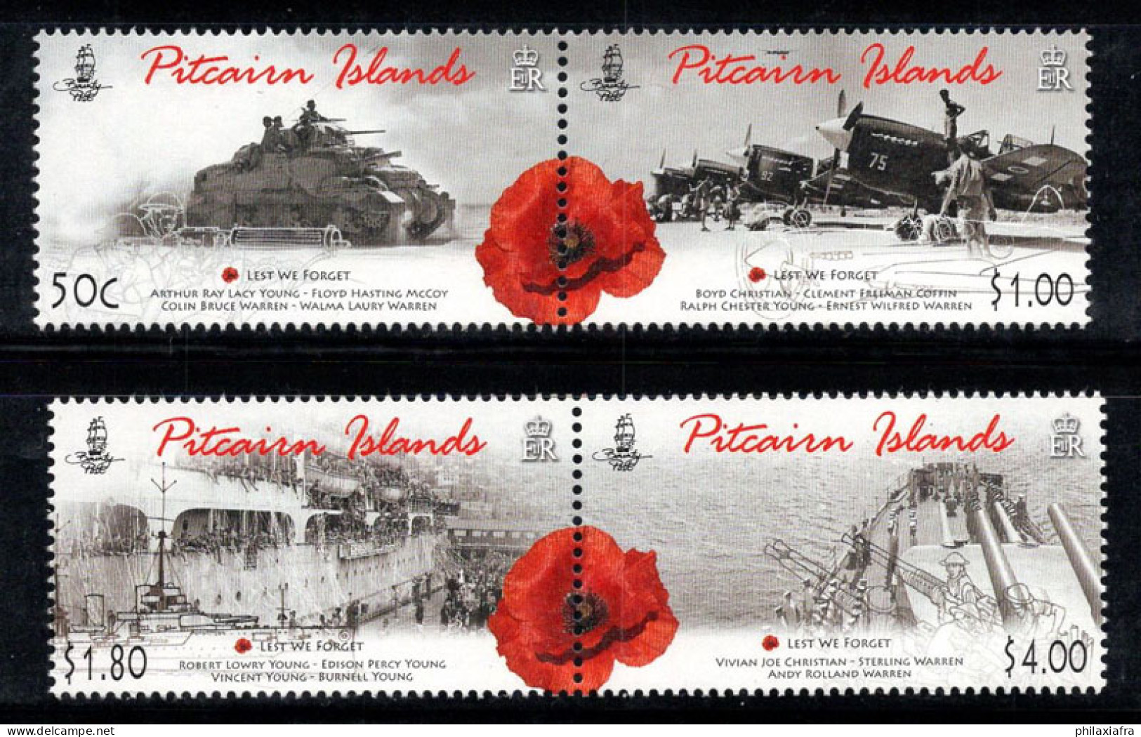 Île De Pitcairn 2010 Mi. 801-804 Neuf ** 100% Armée De Terre, ANZAC - Pitcairn