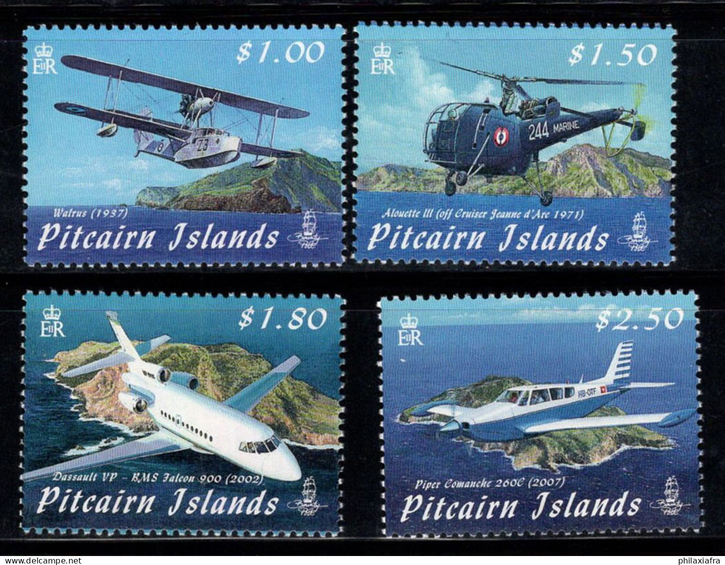 Île De Pitcairn 2009 Mi. 785-788 Neuf ** 100% Avions, Hélicoptère - Pitcairn Islands