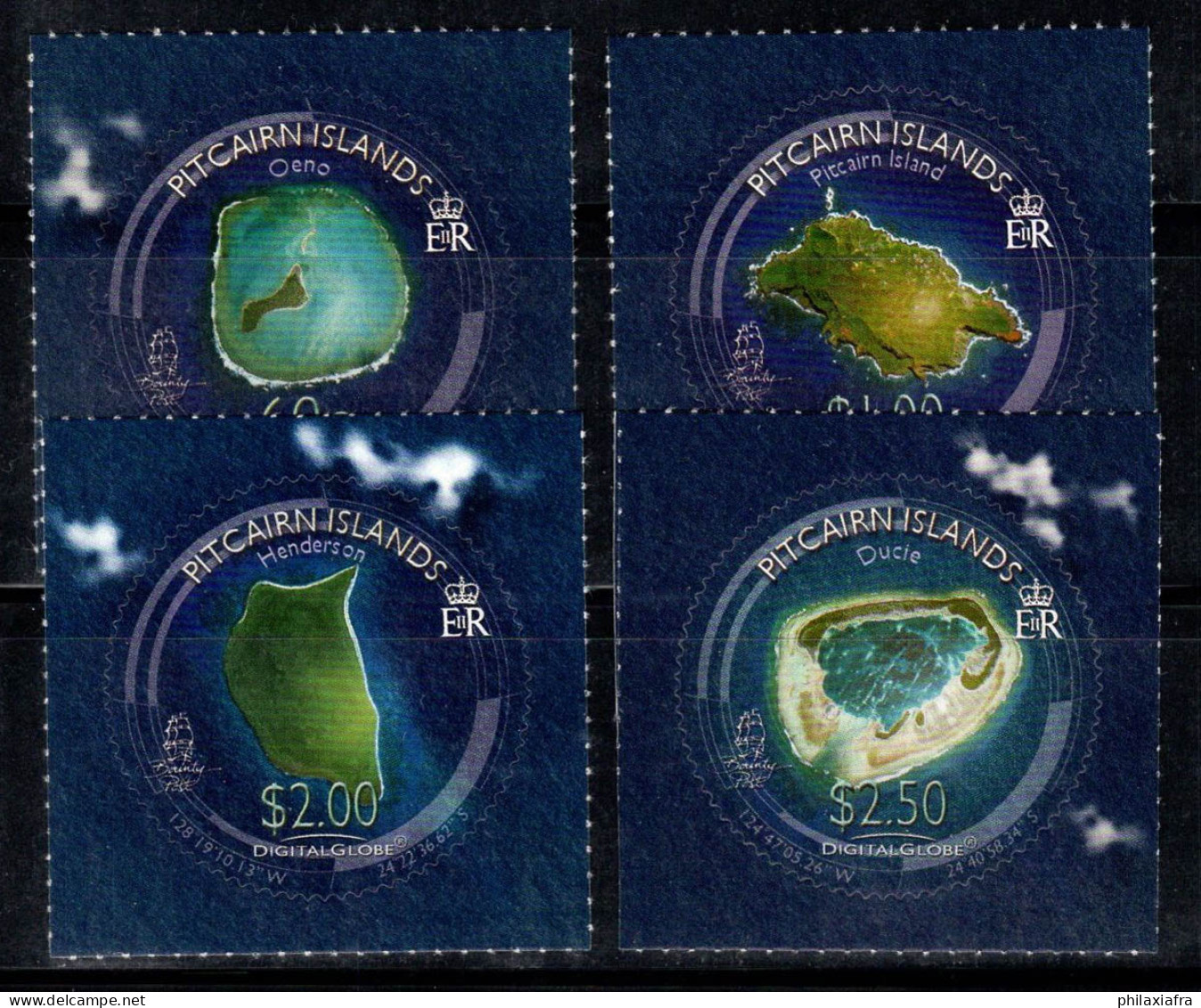 Île De Pitcairn 2008 Mi. 749-752 Neuf ** 100% Carte, Imagerie Satellite - Pitcairn Islands