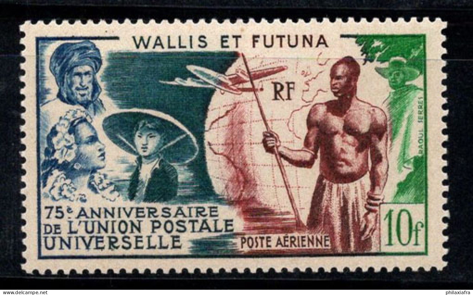 Wallis-et-Futuna 1949 Yv. 11 Neuf * MH 100% Poste Aérienne UPU - Neufs