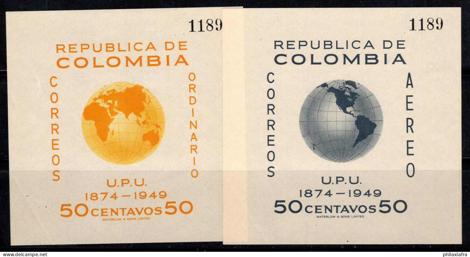 Colombie 1950 Mi. Bl. 4,5 Bloc Feuillet 40% Poste Aérienne UPU - Colombie