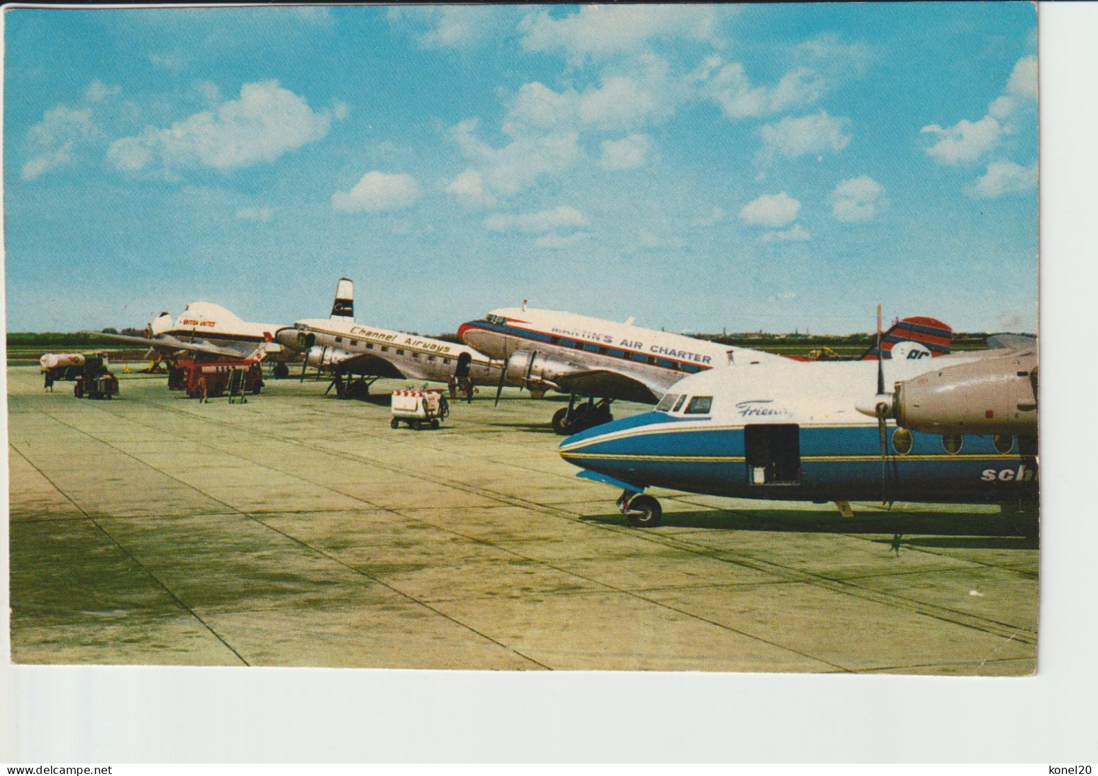 Vintage Pc Channel Airways, British United Carvair, Martinair Dc-3 Schreiner F-27 @ Rotterdam Airport - 1946-....: Era Moderna