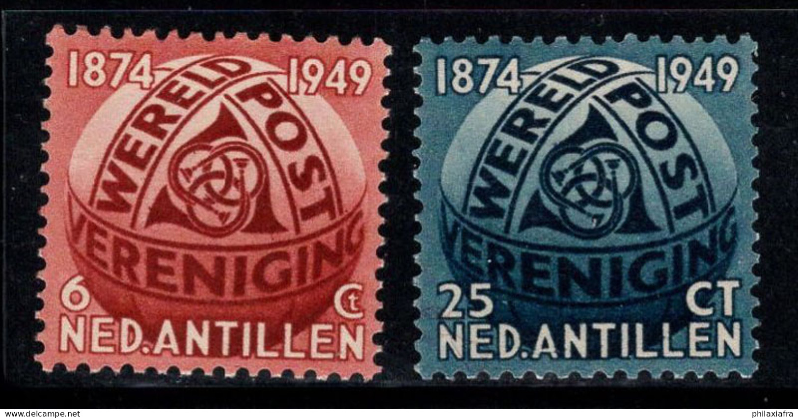 Antilles Néerlandaises 1949 Mi. 4-5 Neuf ** 100% UPU - Curaçao, Antille Olandesi, Aruba