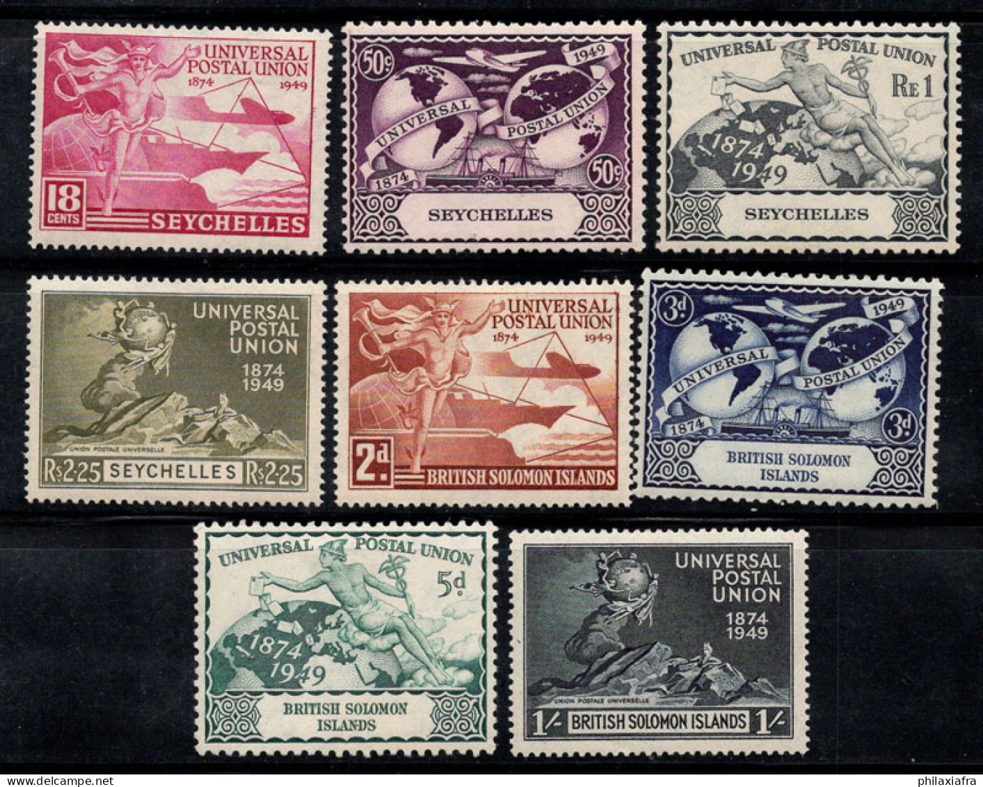 UPU 1949 Neuf * MH 100% Îles Salomon, Seychelles - UPU (Unione Postale Universale)