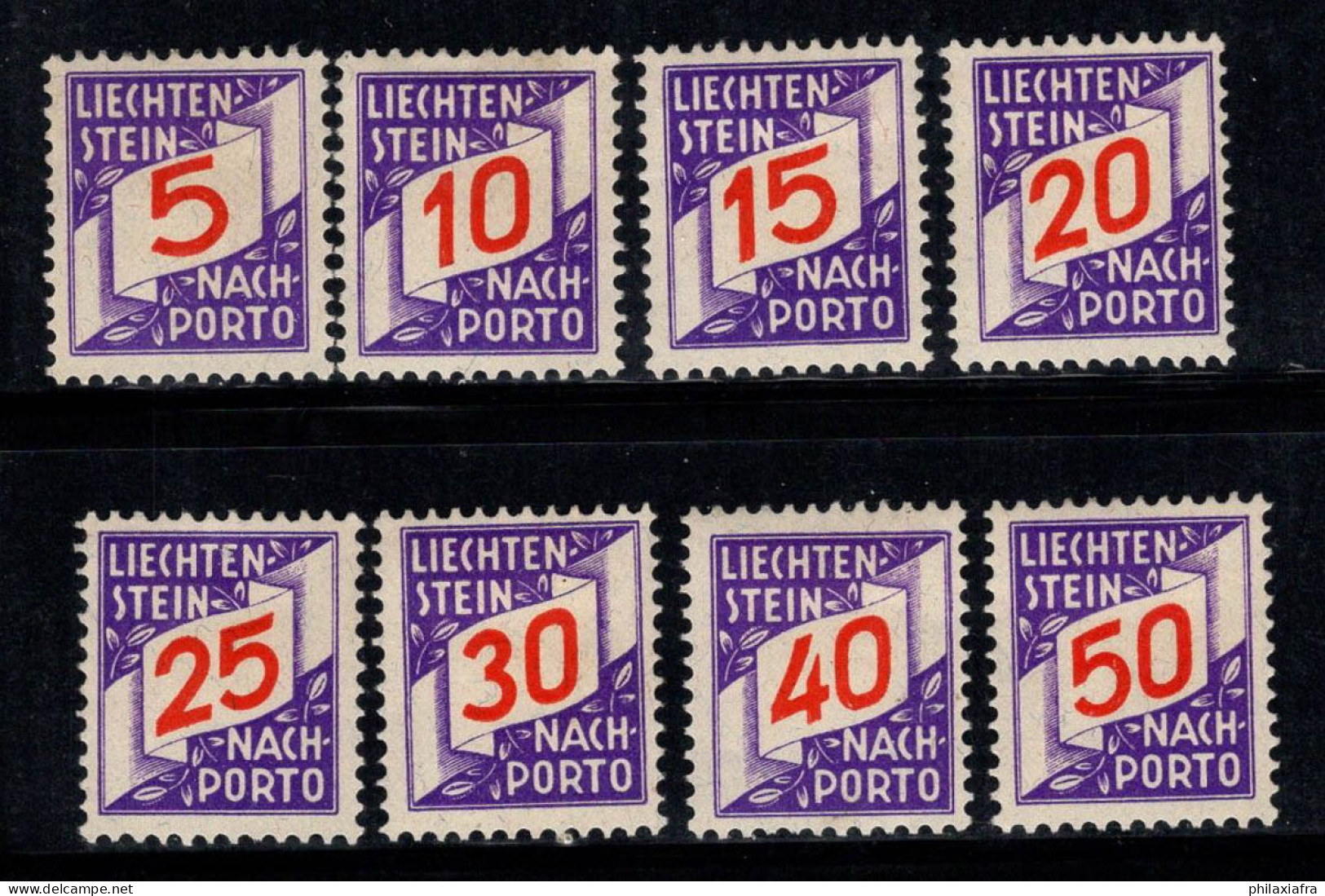 Liechtenstein 1928 Mi. 13-20 Neuf * MH 100% Timbre-taxe - Taxe
