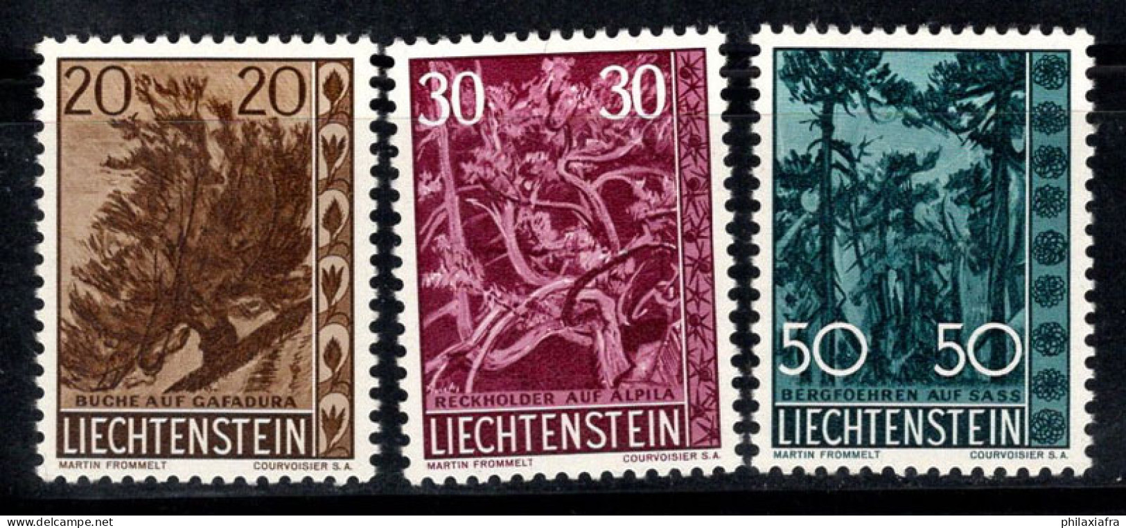 Liechtenstein 1960 Mi. 399-401 Neuf * MH 100% Arbres, Flore - Unused Stamps