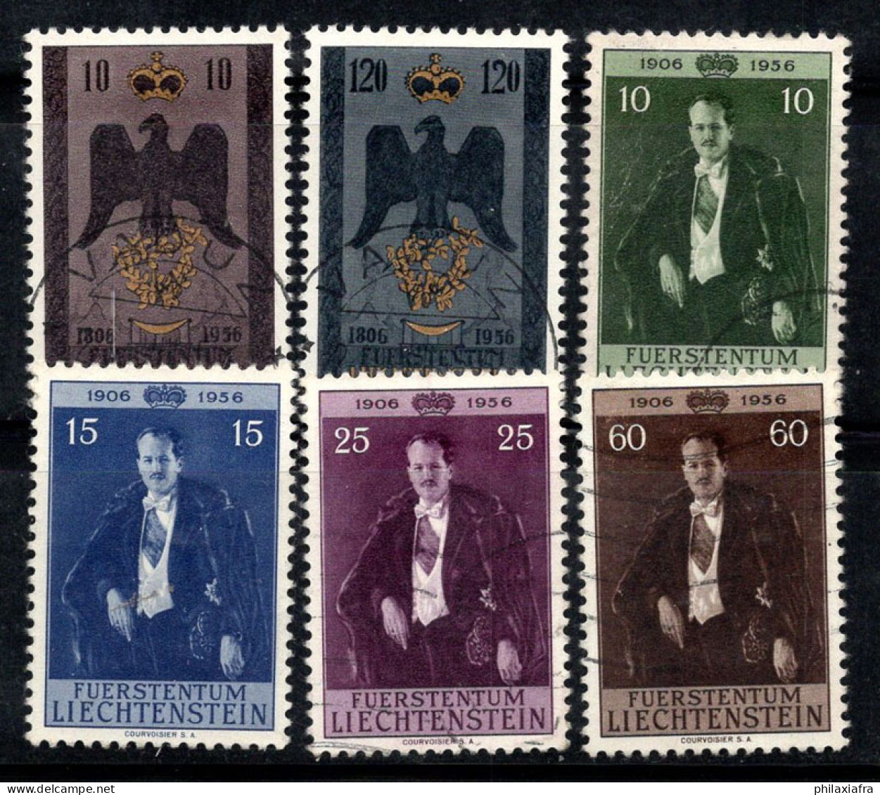 Liechtenstein 1956 Mi. 346-351 Oblitéré 100% Armoiries, Prince François-Joseph - Gebruikt