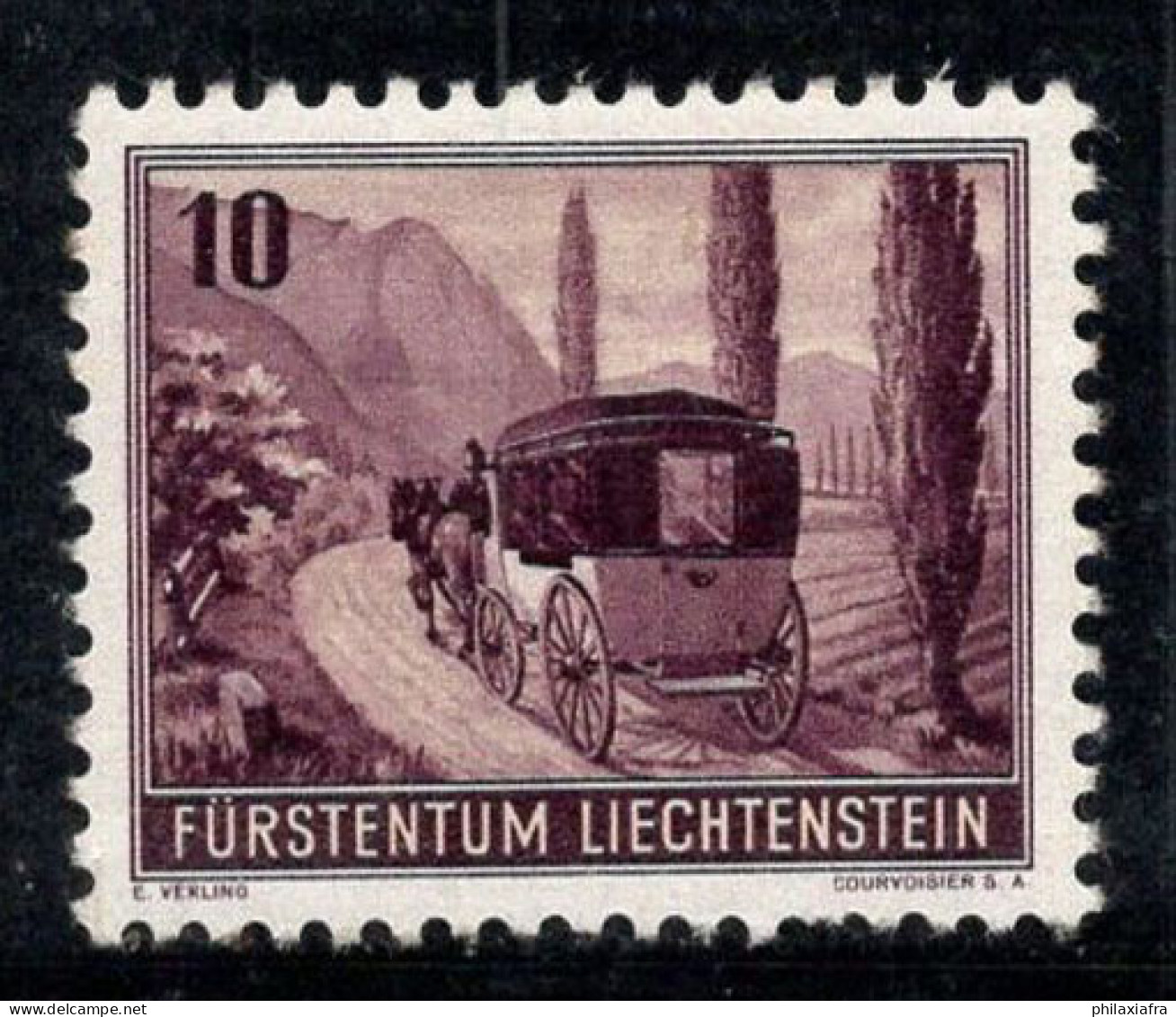 Liechtenstein 1946 Mi. 248 Neuf * MH 100% Chariot Postal, 10 Rp - Ungebraucht