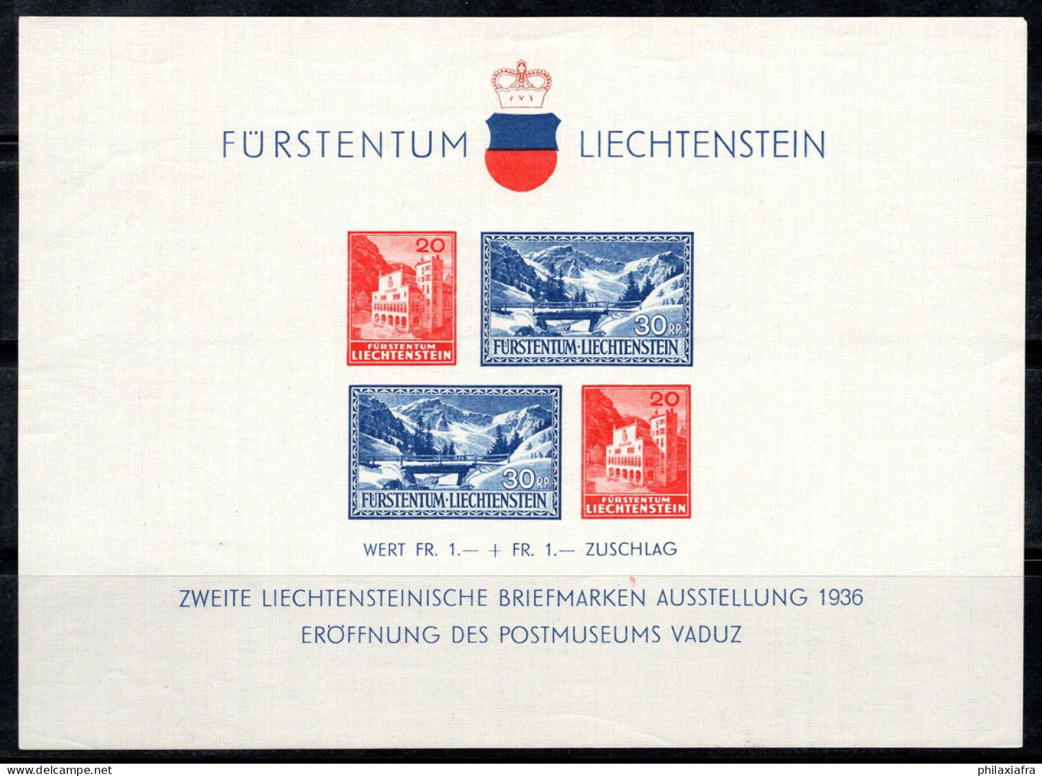 Liechtenstein 1936 Mi. Bl. 2 Bloc Feuillet 100% Neuf ** Musée De La Poste, Vaduz - Blokken