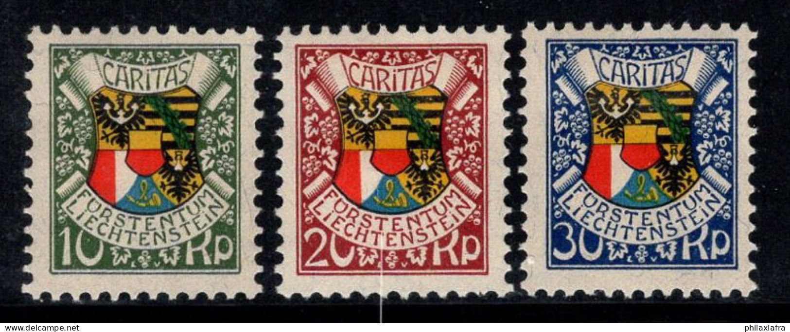 Liechtenstein 1927 Mi. 75-77 Neuf * MH 100% Signé ARMOIRIES - Ungebraucht