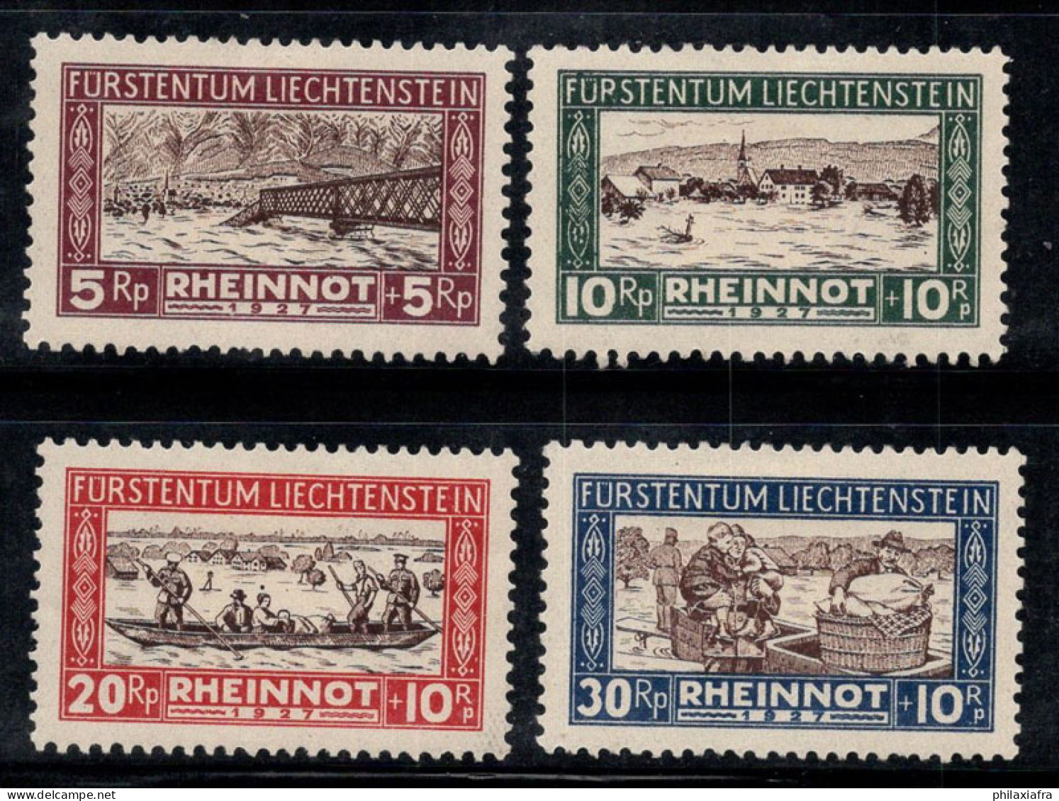 Liechtenstein 1928 Mi. 78-81 Neuf * MH 80% Victimes Des Inondations - Ungebraucht