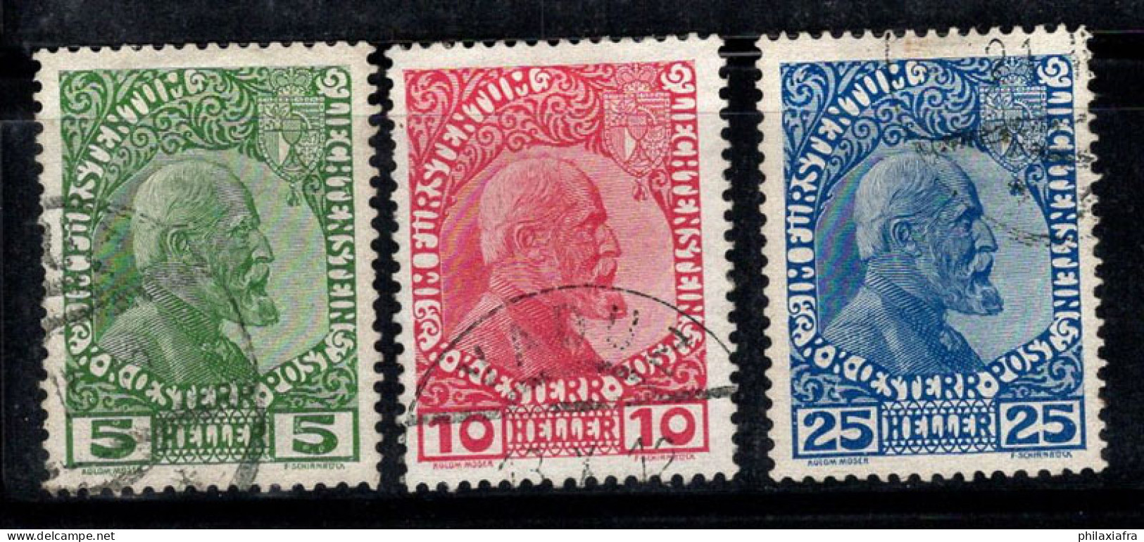 Liechtenstein 1912 Mi. 1-3 Oblitéré 100% Le Prince Jean II - Usati