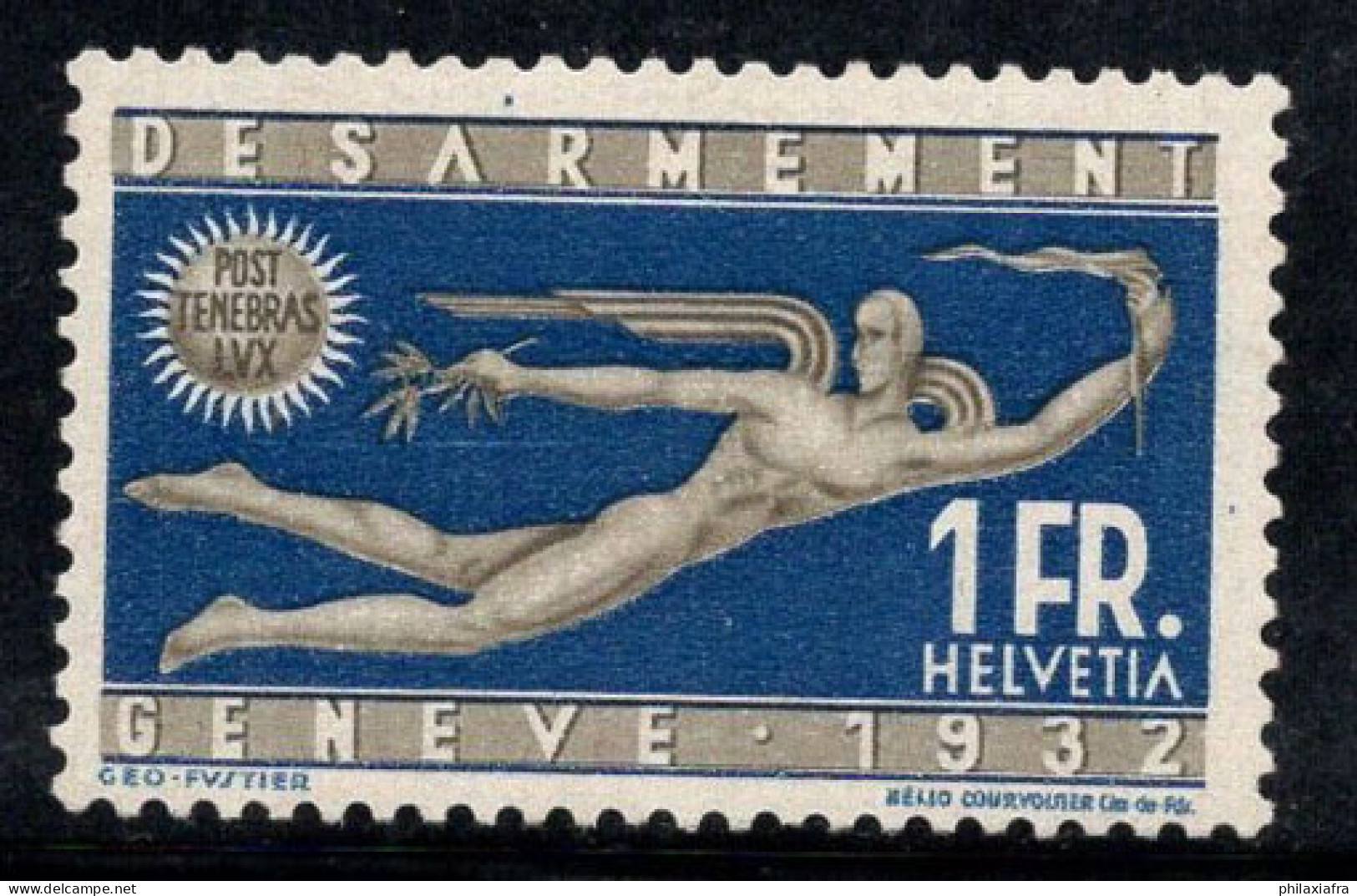 Suisse 1932 Mi. 255 Neuf * MH 100% 5 Fr, Paix - Unused Stamps