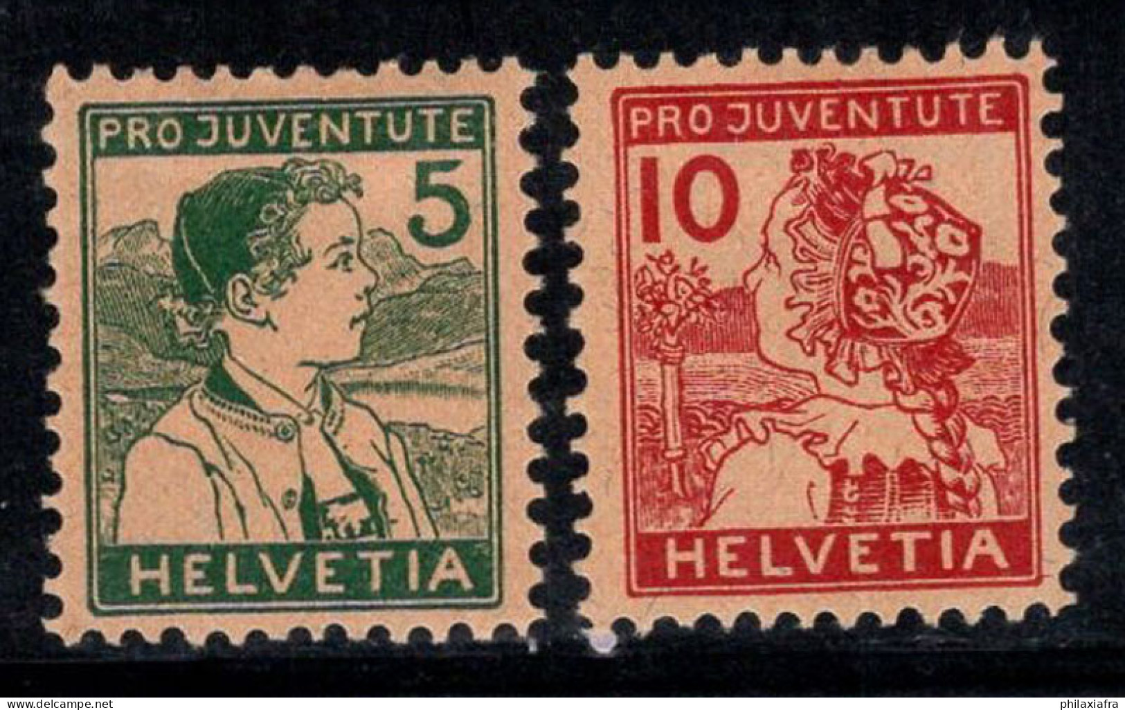 Suisse 1915 Mi. 128-129 Neuf * MH 100% Pro Juventute, Costumes Traditionnels - Unused Stamps