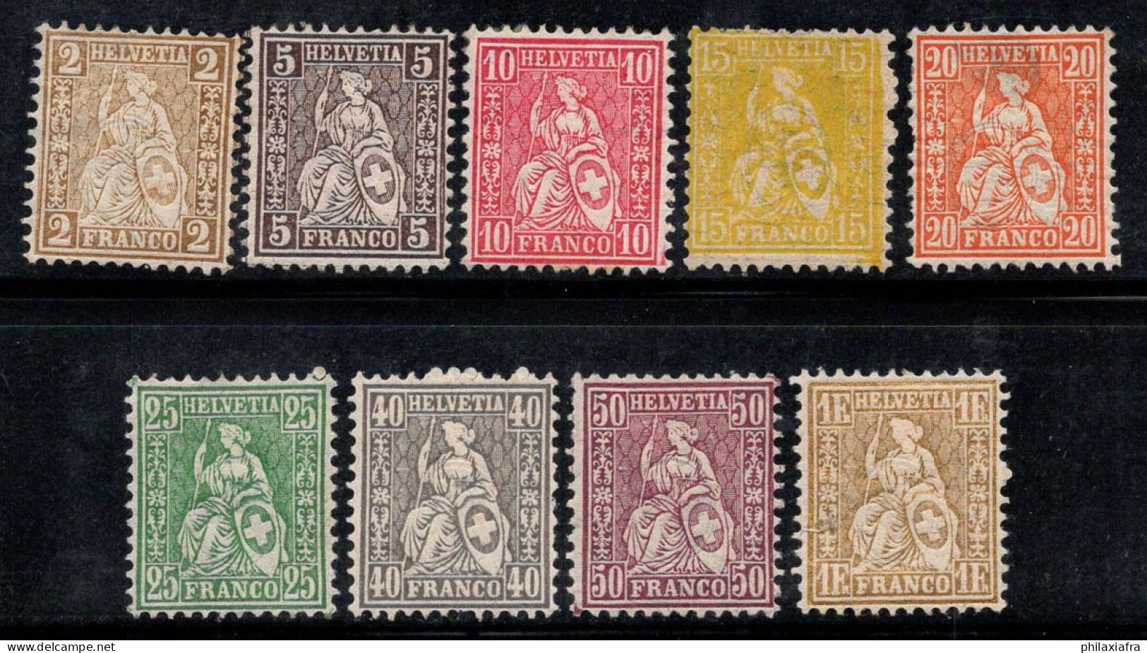 Suisse 1881 Mi. 36-44 Neuf * MH 100% Helvetia Assis - Unused Stamps