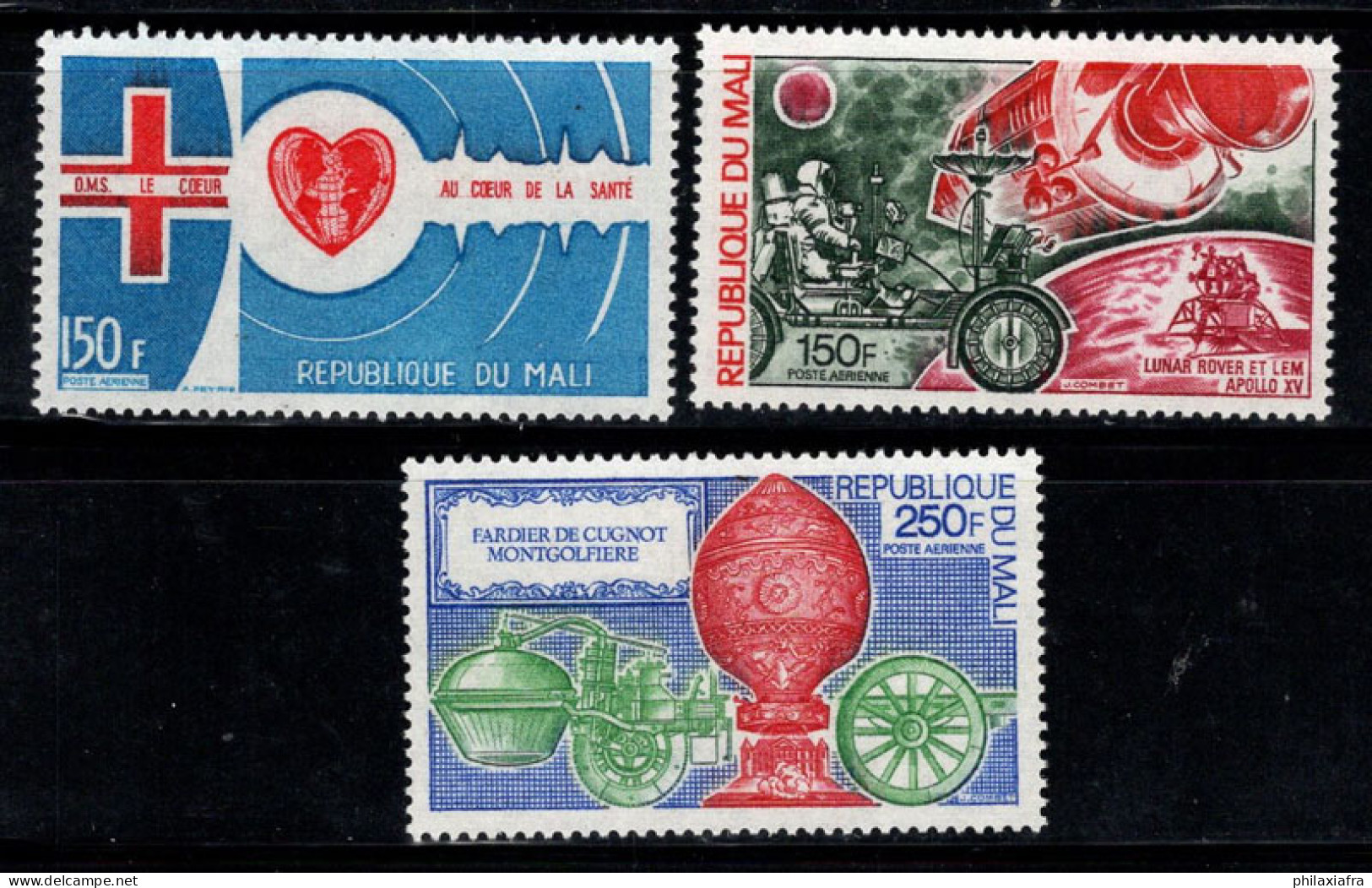 Mali 1972 Mi. 315, 320-321 Neuf ** 100% Poste Aérienne Coeur, Espace - Malí (1959-...)