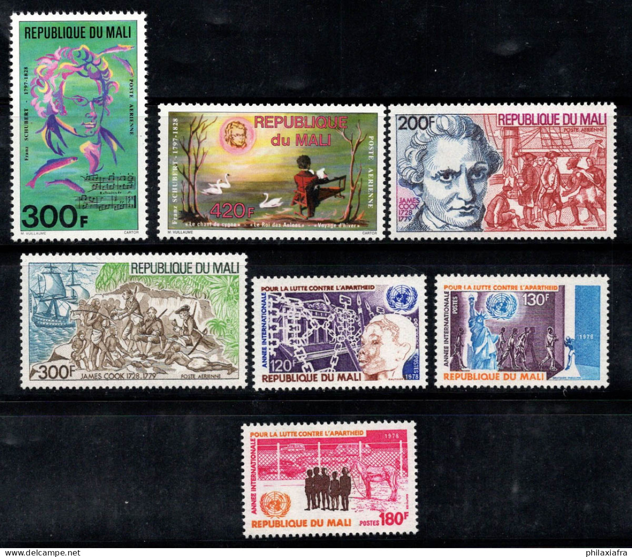 Mali 1978 Mi. 618-624 Neuf ** 100% Schubert, Cook, Le Racisme - Mali (1959-...)