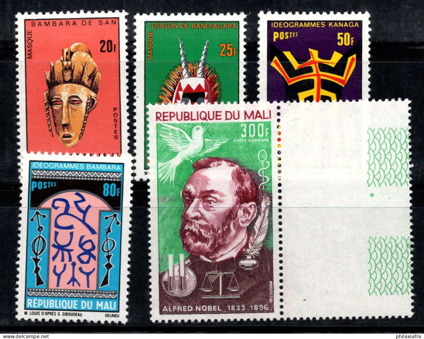 Mali 1971 Mi. 263-266,268 Neuf ** 100% Poste Aérienne Masques, Prix Nobel - Mali (1959-...)