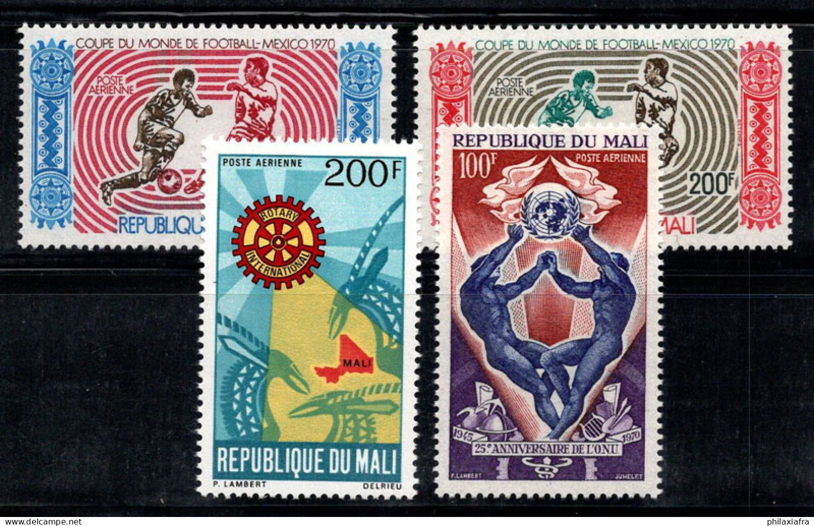 Mali 1970 Mi. 238-241 Neuf ** 100% Poste Aérienne Football, Rotary, ONU - Malí (1959-...)