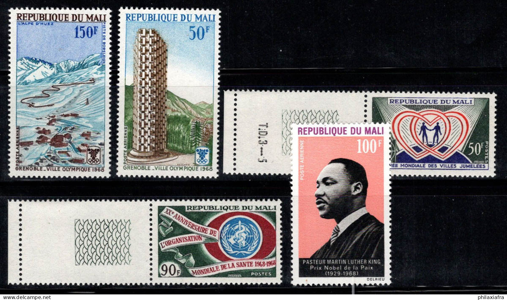 Mali 1968 Mi. 160-163,168 Neuf ** 100% Jeux Olympiques, OMS, Luther King - Mali (1959-...)