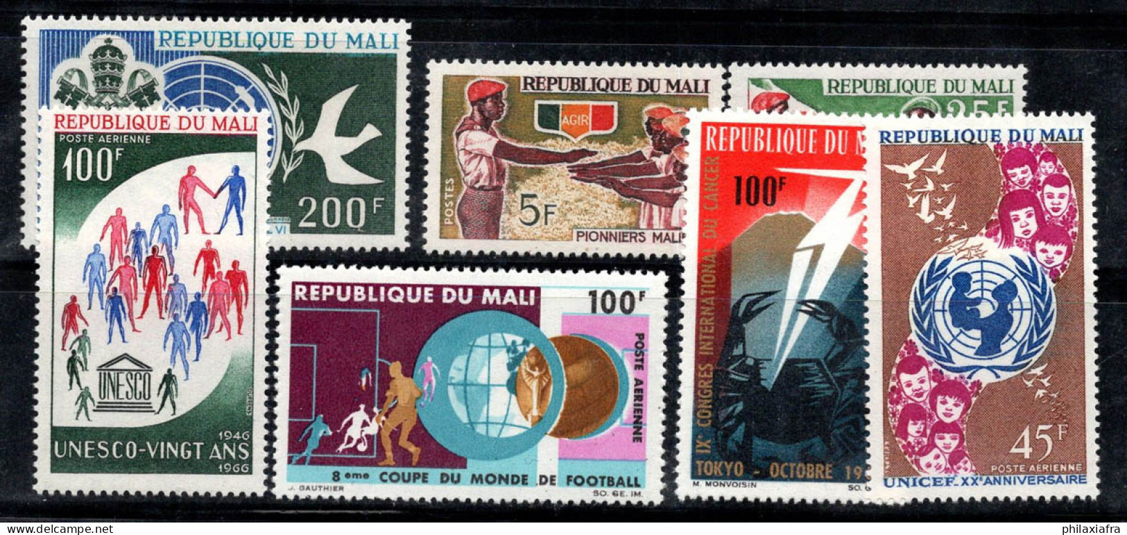 Mali 1966 Mi. 131-137 Neuf ** 100% Poste Aérienne Pape, UNESCO, Football - Mali (1959-...)