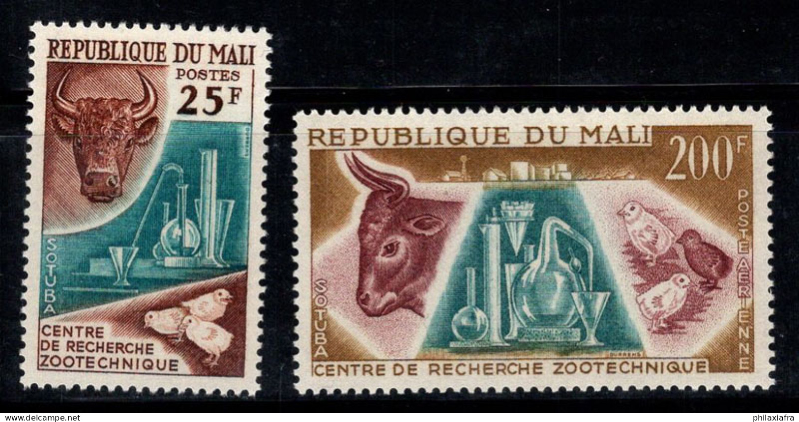 Mali 1963 Mi. 58-59 Neuf ** 100% Poste Aérienne Animaux - Mali (1959-...)